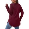 Women's Autumn New Loose Round Neck High and Low Curved Hem Top