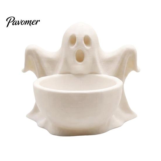 Decorative Ghost Figurine 3D Printed Storage Ornament, Cute Candy Bowl, Halloween Desktop Minimalist Home Decor Jewelry Holder, Creative Desk
