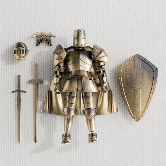 Medieval Knight Action Figure with Accessories Movable Joints Knight Model Toy Articulated Robot Dummy Figurine Home Office Decoration Ornament