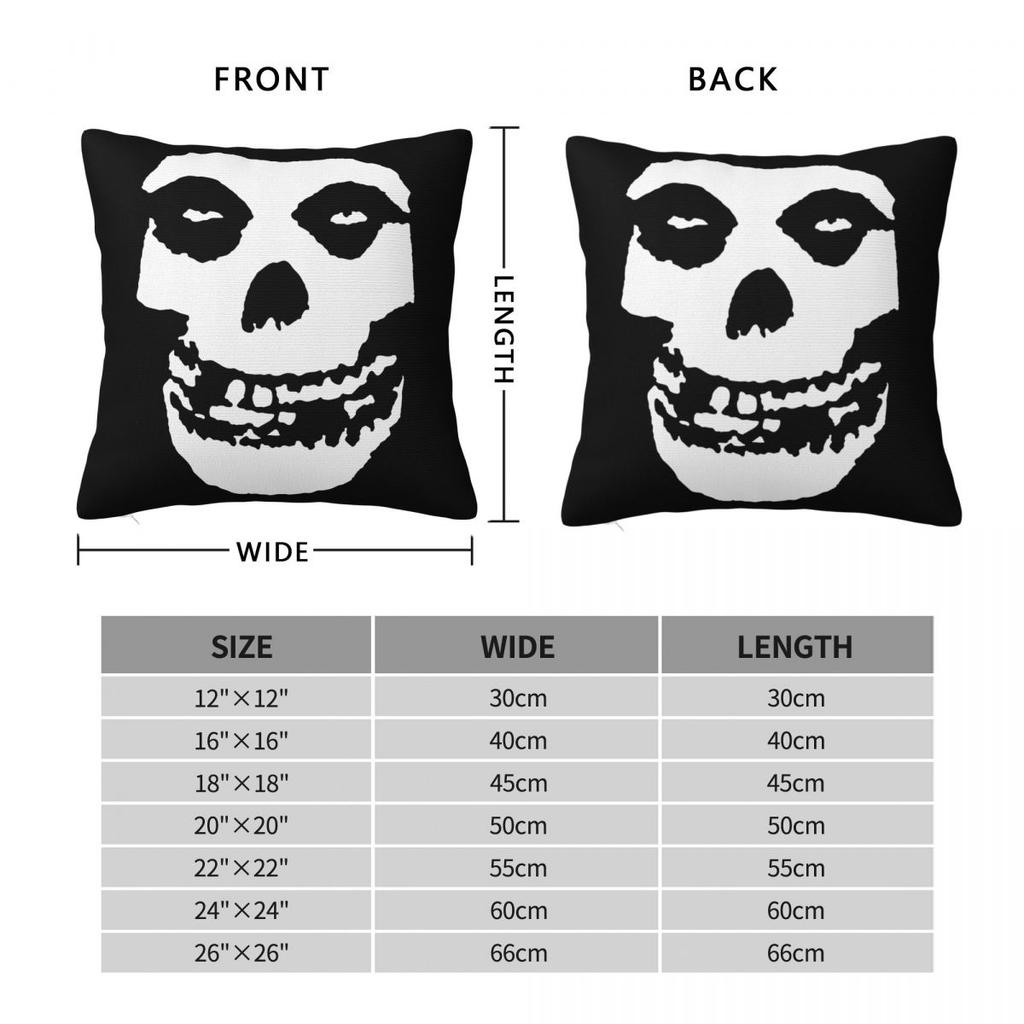 Skull Misfits Kissenbezug Weicher Polyester Kissenbezug Geschenk Wurfkissenbezug Sitz Reißverschluss 45*45cm