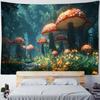 Psychedelic Mushroom Tapestry Fantasy Starry Forest Landscape Art Wall Hanging Mandala Boho Room Decor Yoga Mat Sheet