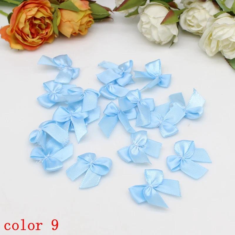 50-100Pcs/Pack 2*2.5cm Small Dacron Ribbon Bow Flower Craft Decoration Handwork DIY Party Decoration Colored Ribbon Bows
