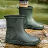Fashion New Rain Boots Man Boots Fashion Ankle Boots Round Toe Plarform Boots Outdoor Non-slip Slip on PVC Rain Shoes Men Fishing Boots