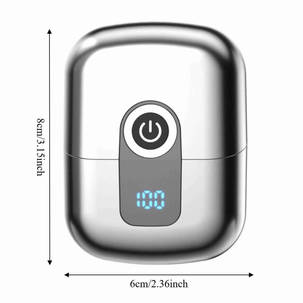 Double Head Mini Electric Shaver Magnetic Floating Men's Beard Trimmer Travel Use