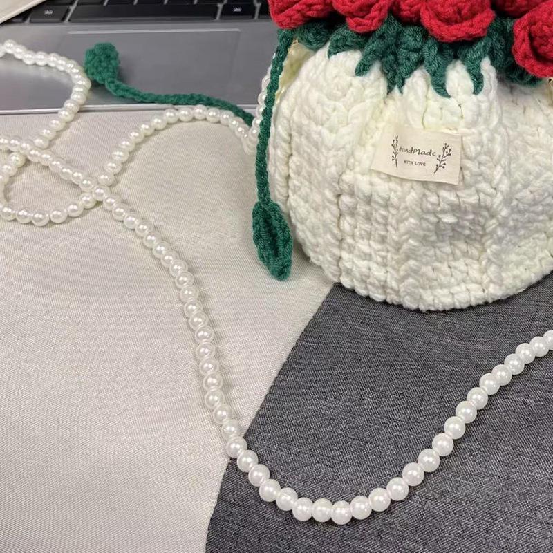 Rose bag, handmade DIY woven wool, rose bouquet, mouth bag, material bag, bucket bag, gift for girlfriend