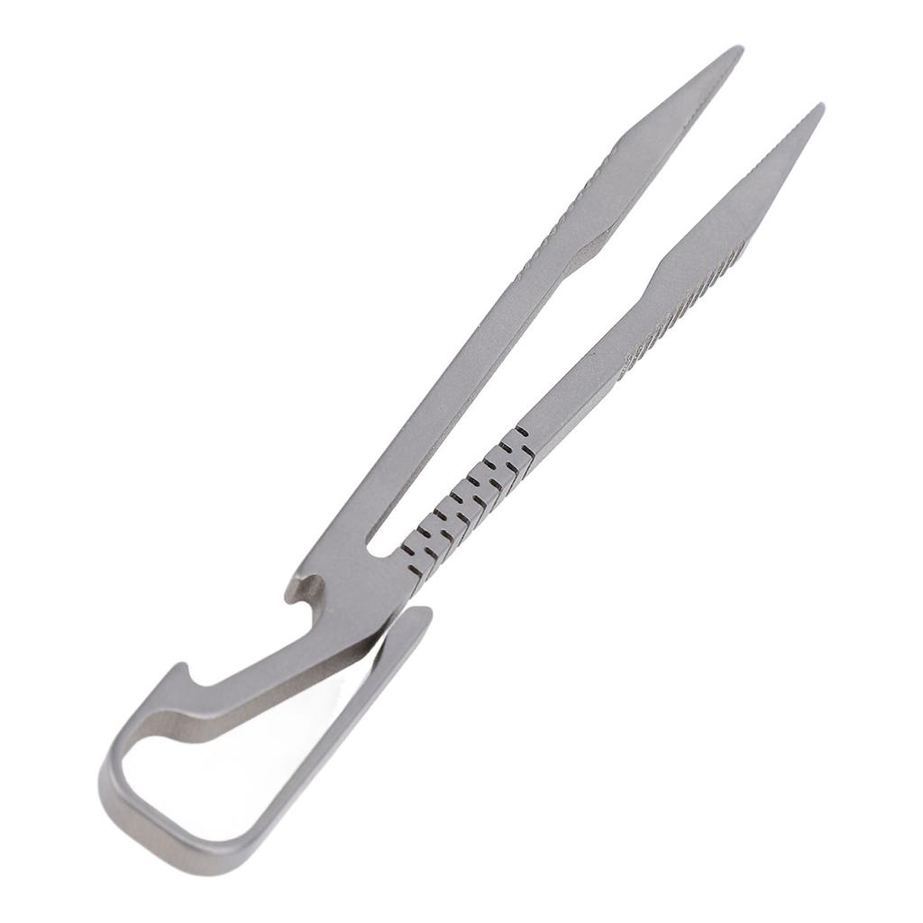 Small Tweezer Professional Ti Alloy Mini Keychain Tweezer EDC Tweezer Bottle Opener for Camping Travel Outdoor