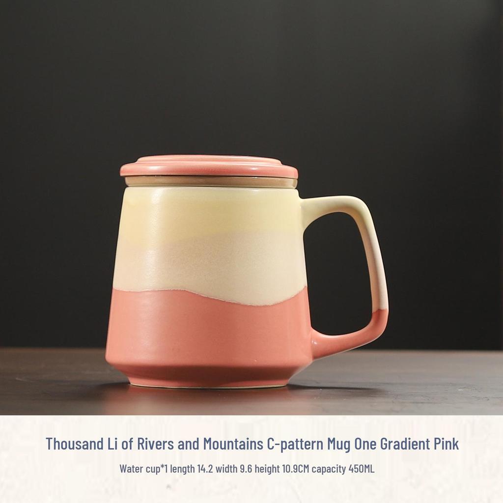 High-Value Ceramic Mug with Tea and Water Separation, Lid, and Filter - Perfect Souvenir or Gift for Annual Meetings