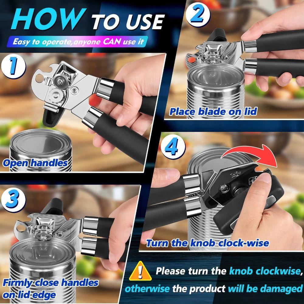 Ergonomic Jar Opener Smooth Cutting Edge Bottle Openers Manual Can Opener  Kitchen Tool