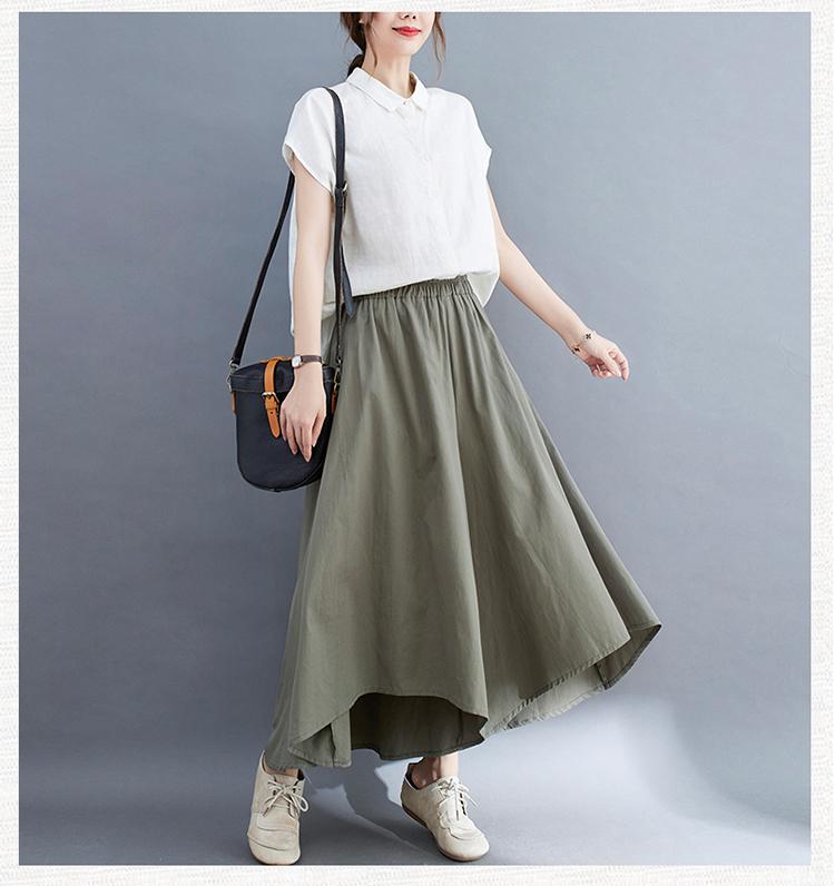 Cotton and Linen Large Size Nine-point Pants Women's Loose Wide-leg Pants Are Thin and Irregular Casual Culottes