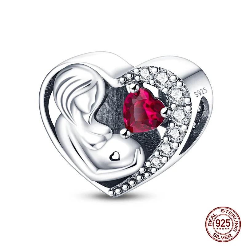 New Copper Romantic Heart Series Charms Beads Fit Original Bracelet Diy Mother'S Day Jewelry Gifts