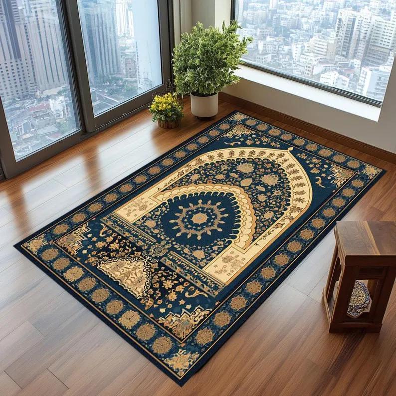 

Mousque Design Prayer Rug Elegant Prayer Rug Prayer Rug Modern Prayer Rug with Artistic Decor Sustainable Janamaz Soft Sajadah 40x60cm