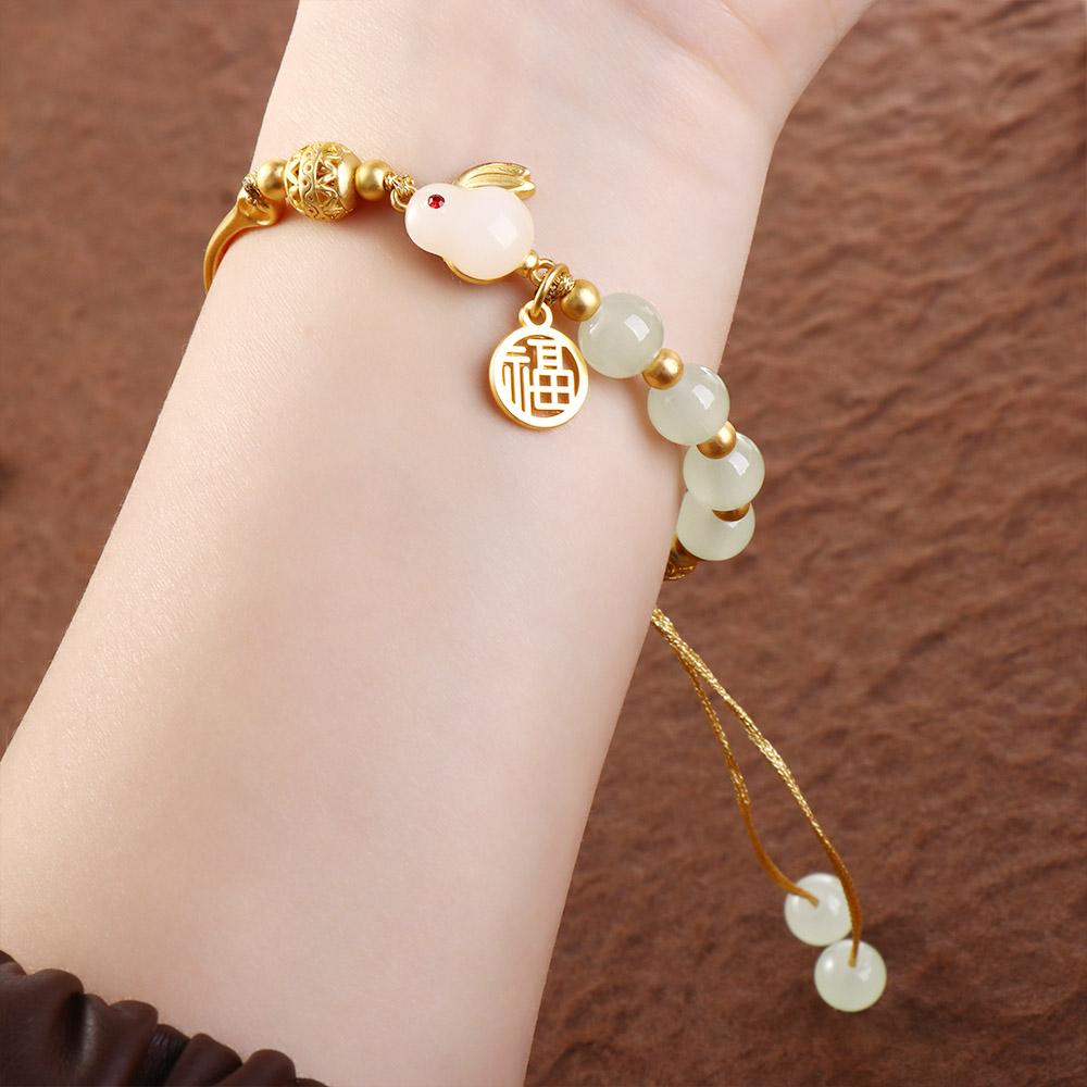 Stone Niche Design Moon Girl Gifts Hand Rope Chinese Style Bracelet Fashion Jewelry Women Bracelet