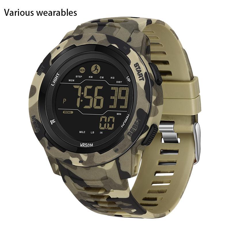Calorie Pedometer Electronic Watch Waterproof Multifunctional Sports Shockproof Smart Alarm Clock Watch for Men and Women