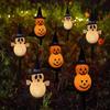 2pcs Halloween Solar Pumpkin Ghost Lights Outdoor Waterproof Halloween Atmosphere Decorations Lawn Ground Plug Light