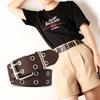 Chic Womens Wide Belt With Studded Details And Iron Buckle For Elegant And Casual Outfits