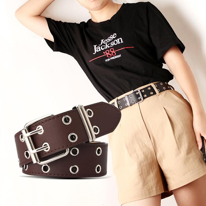 Chic Womens Wide Belt With Studded Details And Iron Buckle For Elegant And Casual Outfits
