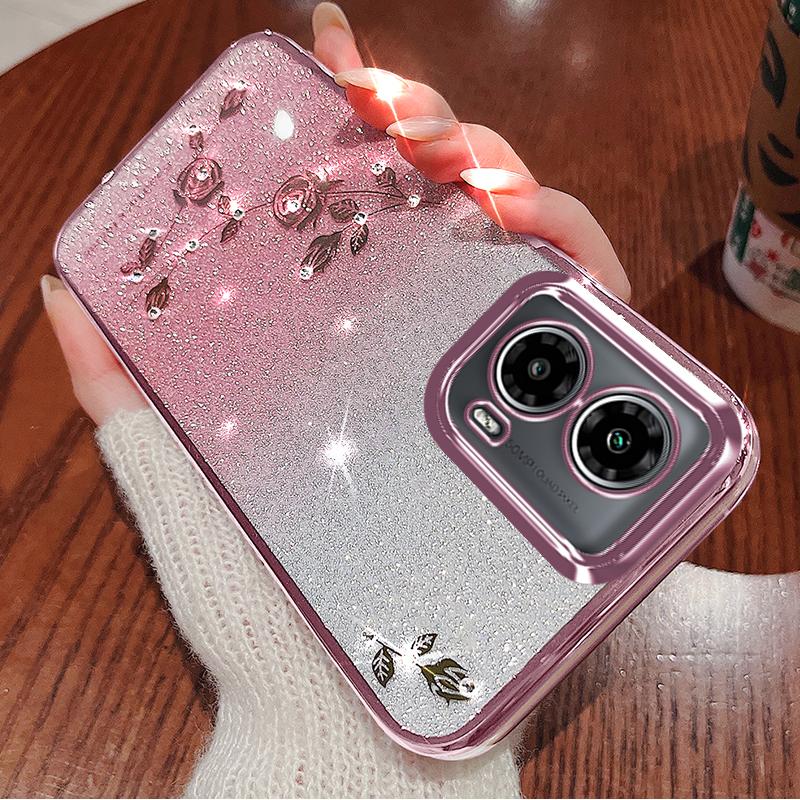KADEM For Motorola Moto G24 5G/Moto G24 4G Case TPU Bling Glitter Rhinestone Phone Guard Cover