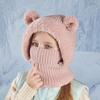 Winter Neck Warmth Cover Hat Fluffy Ear Protection Mask Kids Balaclava Hat  Girls Hooded Cap
