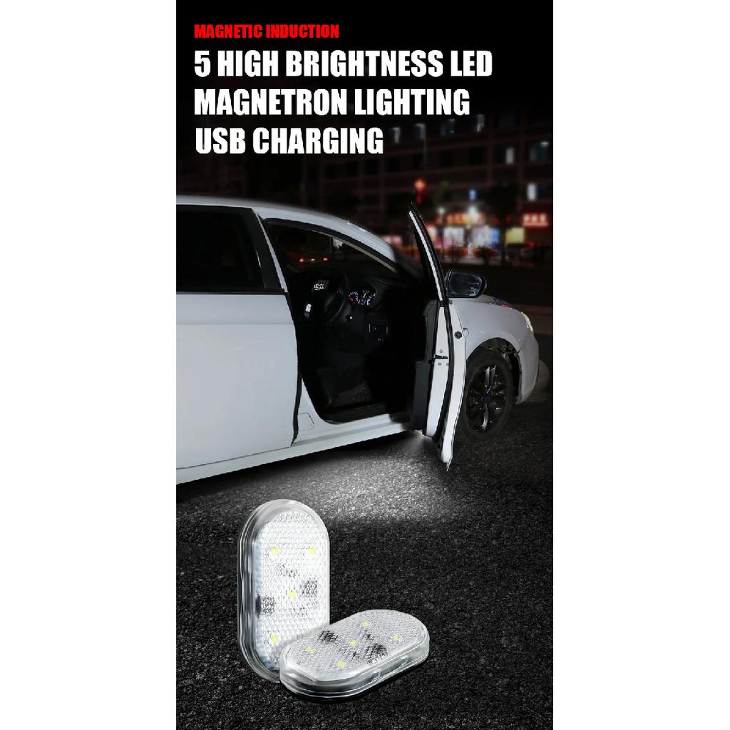 Car Led Welcome Light Magnetic Control USB Charging Auto Open Door Safe Anti-collision Signal Lamp