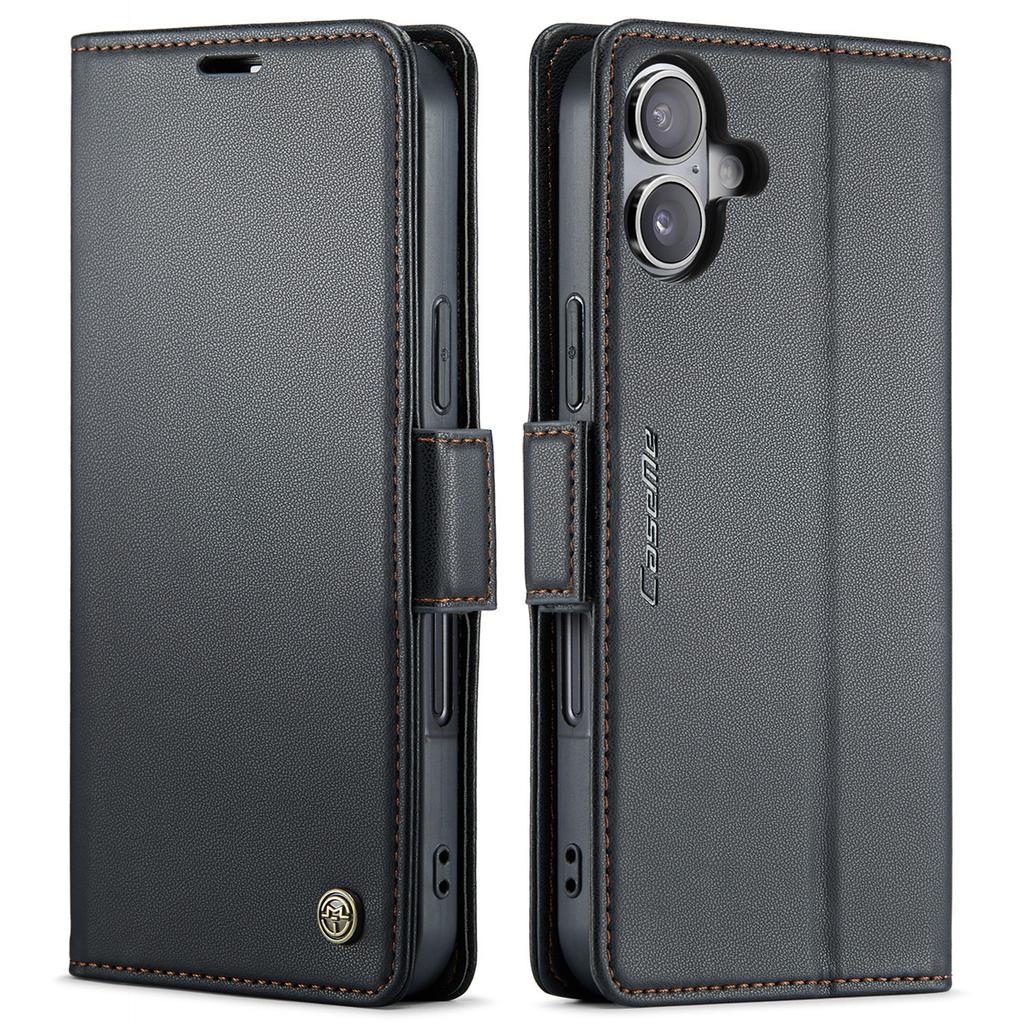 For iPhone 17 Case CASEME 023 Series RFID Blocking Glossy Stand Phone Cover
