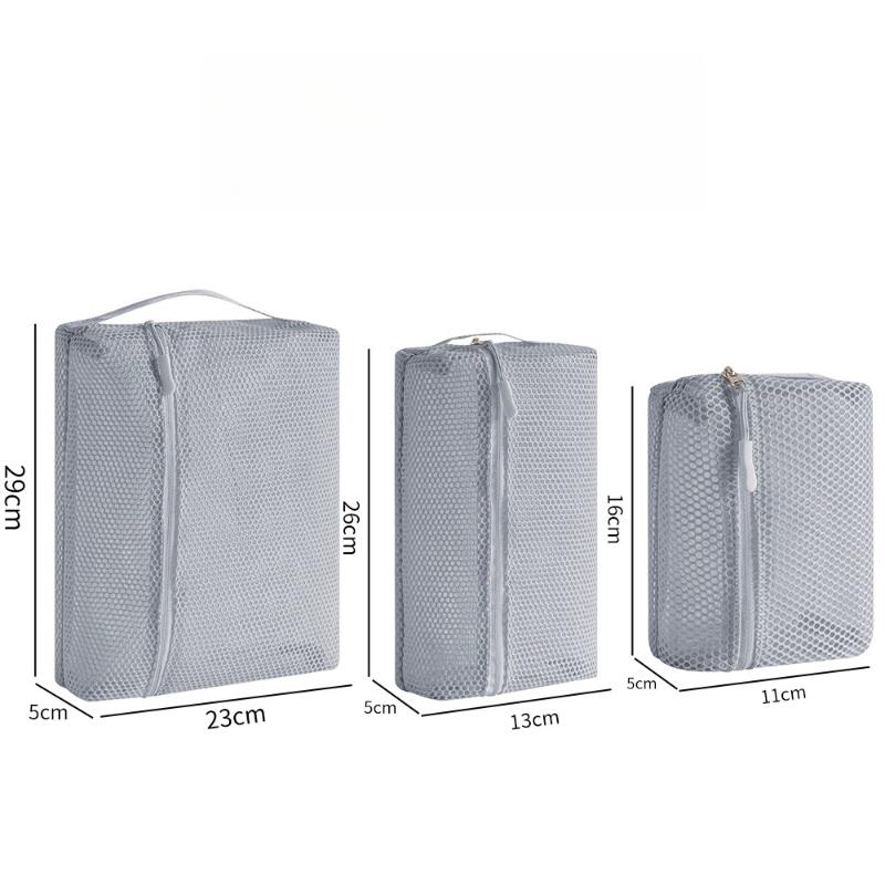1-3pcs Casual Nylon Storage Pouch Transparent Mesh Mesh Pocket Cosmetic Bag with Zipper Swimming Mesh Packing Travel Storage Bag