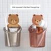 Little Bear Wall-Mounted Hugging Cup Holder & Toothbrush Drainer