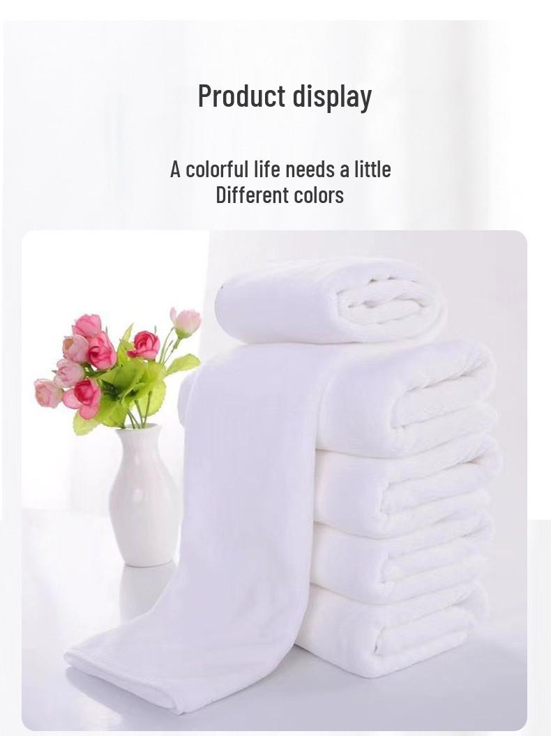 Premium White Cotton Bath Towel for Hotels & Salons - Absorbent & Durable 30x60 cm