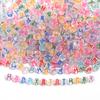 100pcs 7mm Colored Acrylic Alphabet Beads Mixed A-Z Letter Flat Round Loose Beads For Jewelry Making DIY Charm Bracelet Necklace