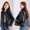 JOHLIN DREAM Loose Fit Faux Leather Jacket