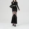 Elegant 2025 Black Velvet Mermaid Skirt for Women