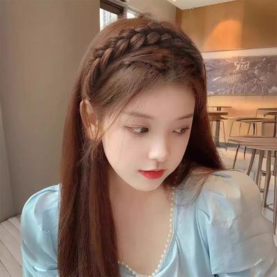 Elegantní čelenka s rybím copem pro snadný účes a pohodlná syntetická vláknová paruková čelenka, univerzální