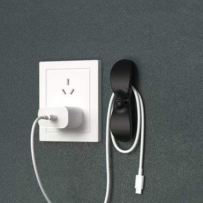 3 Pcs Fixed Plug Kitchen Wall-mounted Storage Clip Power Cord Strongly Stuck Non-perforating Wire Clamp Socket Wire Organizer