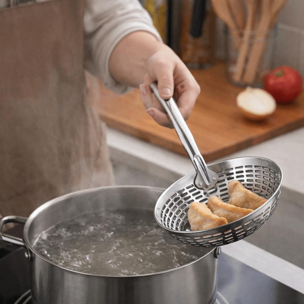 Anti-scald Stainless Steel Colander Heat-Resistant Kitchen Strainer  Oil Frying