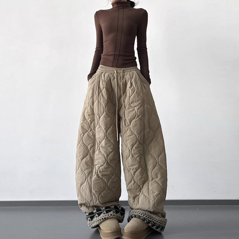 

2025 Women s Trendy Winter Windproof Cotton Ski Pants - Thick, Warm, Straight-Leg Style with Velvet. Extra Large хакі