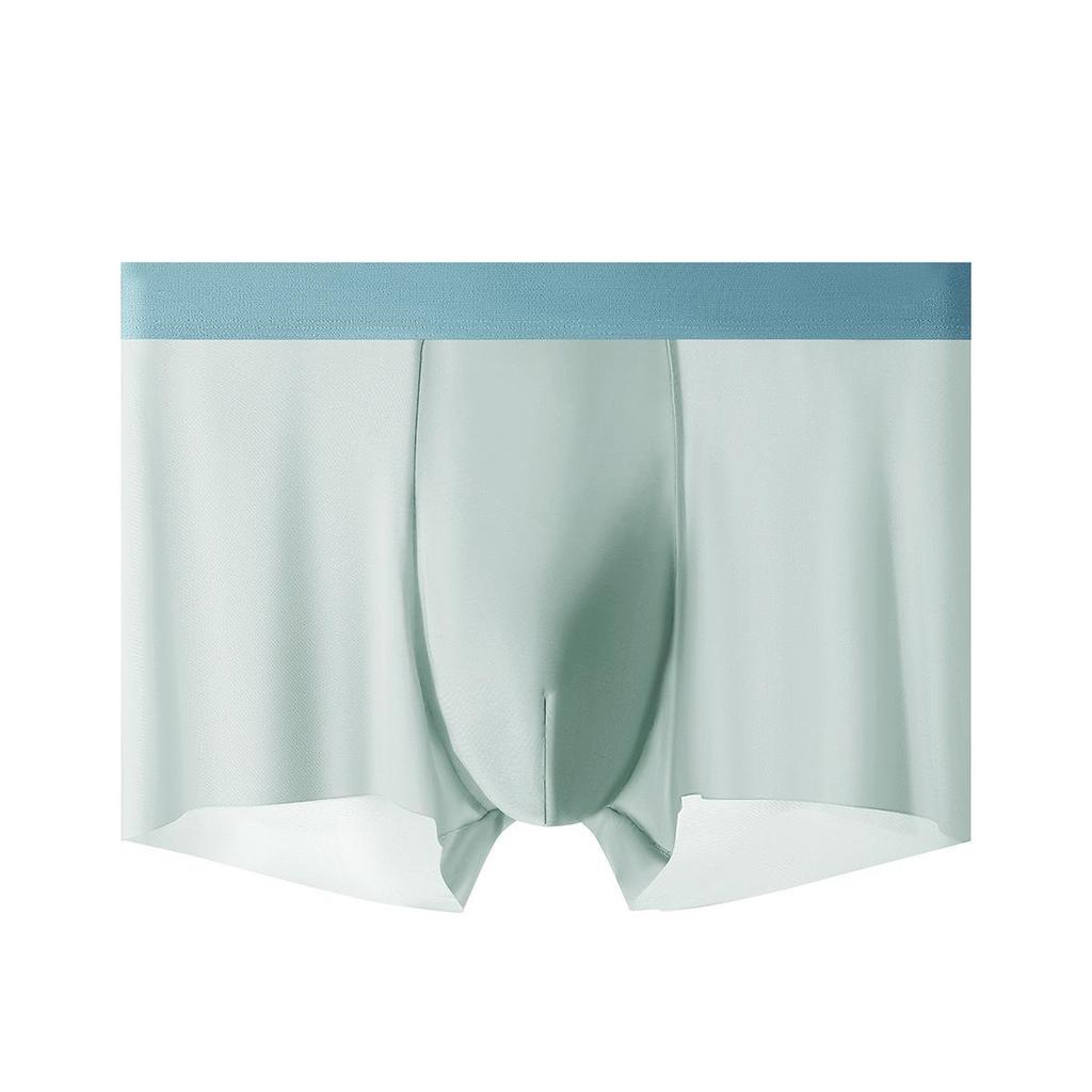 Men's Breathable Ice Silk Boxer Briefs: Lightweight, Antibacterial, Seamless, Plus-Size Underwear for Summer