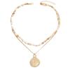 Shell pendant, collarbone chain, femininity, versatile design, thin chain, conch metal necklace.