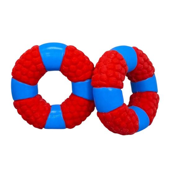 Dog Oral Care Toys Lifebuoy Ring Toy, Latex Squeaky Chew Teeth Pet Fetch Cleaning Toy for Aggressive Chewers, Interactive Training Small Medium Large