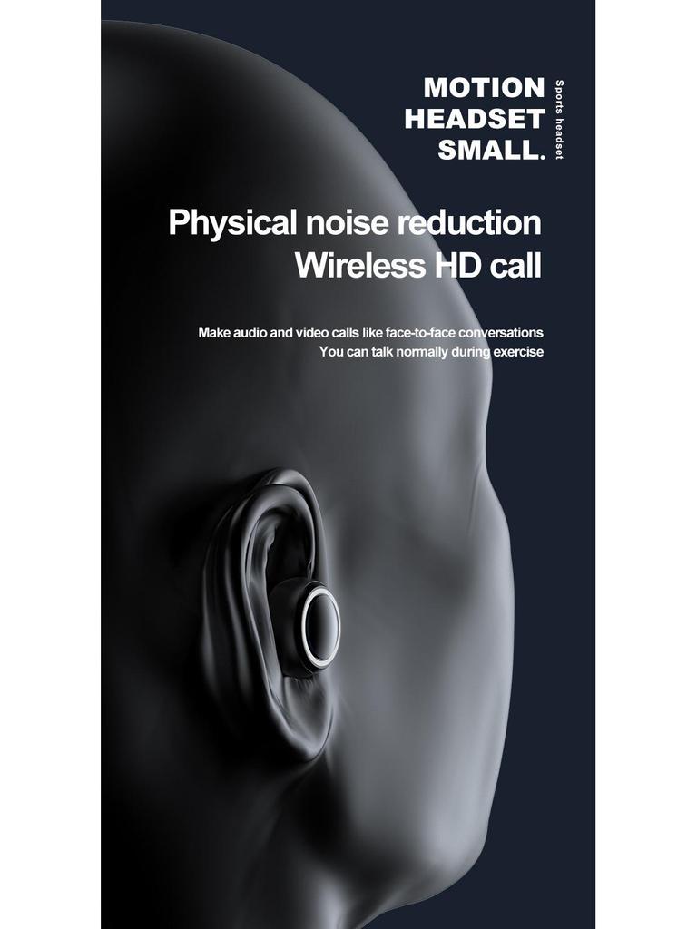 New A1S Wireless Bluetooth Ear-hook Headset: Mini, In-ear, Stereo, Ideal for Sports, Running, and Business.