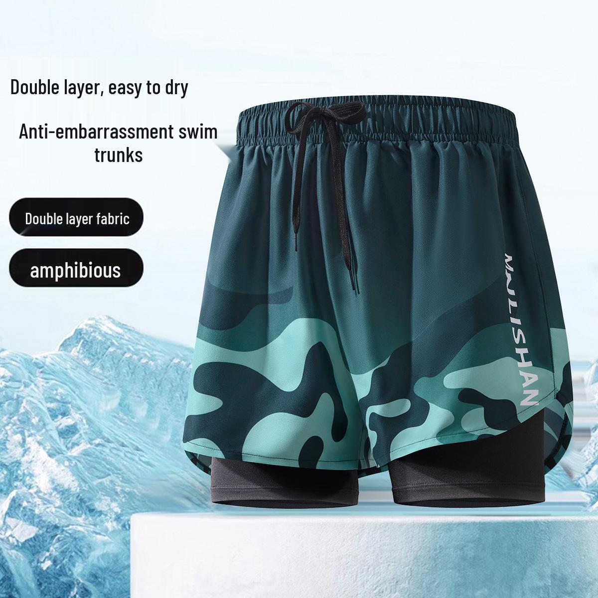 

Men s Quick-Dry Swim Trunks: Double Layer, Breathable, Anti-Embarrassment Shorts for Swimming, Vacation, Running, and Water Sports. 4XL (for 165-190 lbs)
