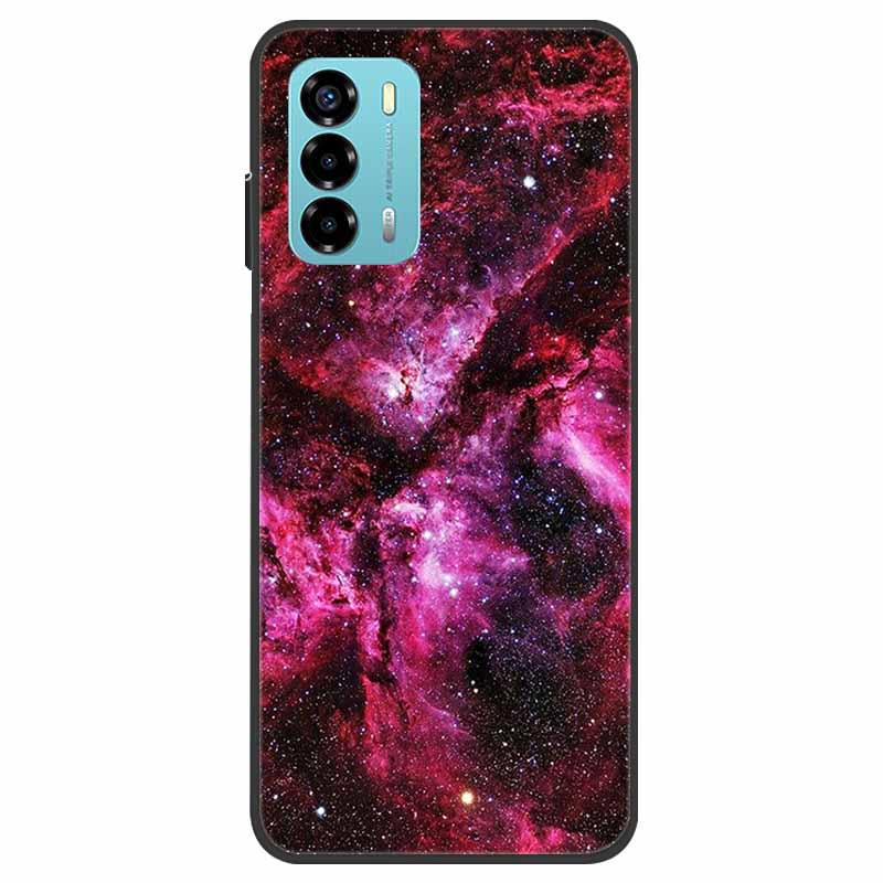 Custodia per ZTE Blade V40 Vita Fiore Marmo Nero Paraurti Morbido TPU Silicone Cover per ZTE V 40 Vita / Blade V40 Vita Custodie per Telefono