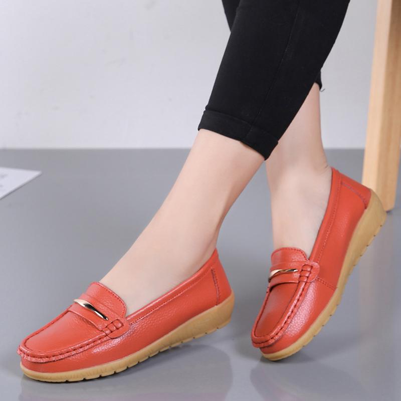 Cuero mujeres zapatos bajos para ayudar a zapatos planos moda zapatos de  guisantes casuales comprar a buen precio — entrega gratuita, reseñas reales  con fotos — Joom