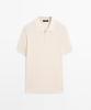 Masimodutti Zipper Collar Knit Polo Sweater