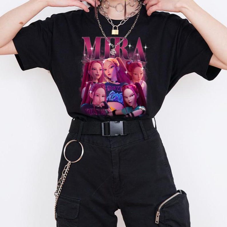 

Mira Huntrix Kpop Demon Hunters Shirt Rumi Mira Zoey Saja Girls Graphic Tee Saja Boys Demon Hunters Merch Kpdh Huntrix Tee XL