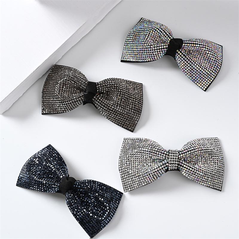 Štrasová mašlička do vlasů: Korejská spona do vlasů v jiskřivém stylu, elegantní čelenka pro celebrity.