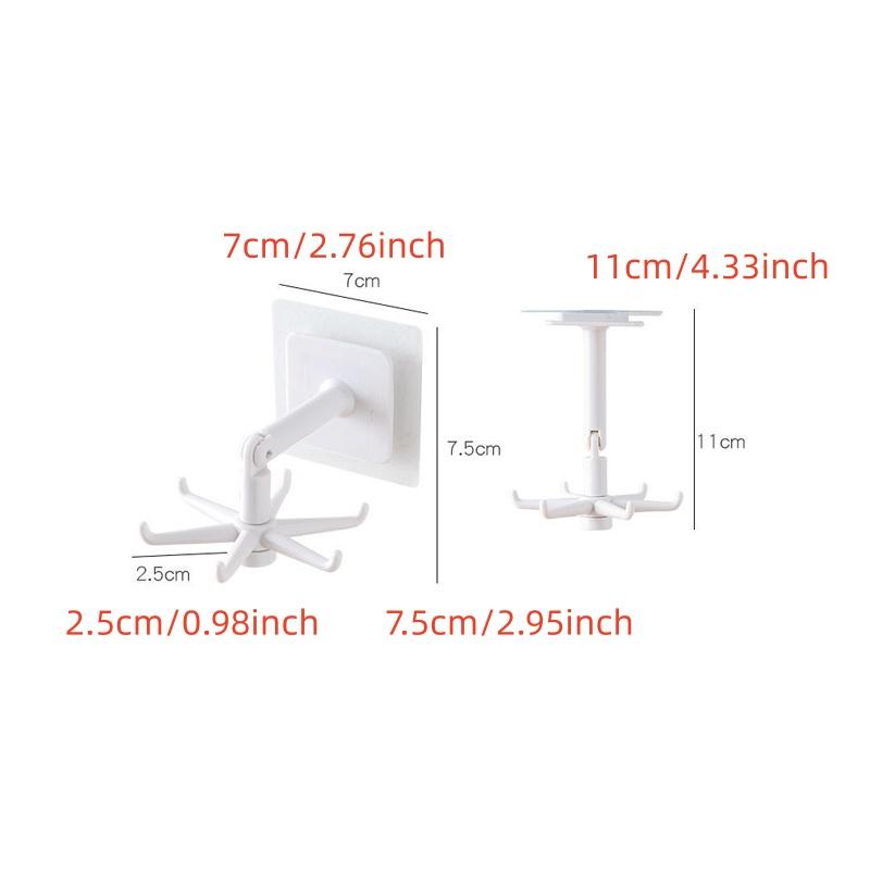 360 Degrees Rotating Hook Punch-Free Kitchenware Storage Rack Clothes Ties Hanging Organizer Holder Bathroom Kitchen Utensils