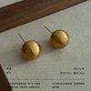 Minimalist spherical stud earrings matte light luxury cold high-end fashion three-dimensional personality minimalist retro atmospheric earrings