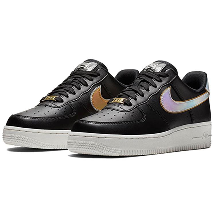 New Nike Air Force 1 Low Metallic Swoosh Black Women's AR0642-002