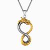 Punk Norse Viking Dragon Necklace Gold Stainless Steel Infinity Pendant Ouroboros Amulet Jewelry Gift for Men
