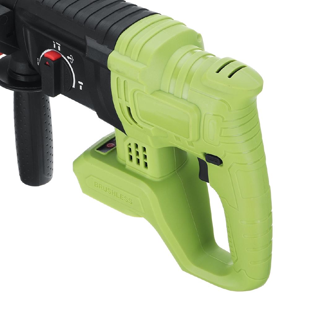 1200W Electric Hammer Brushless Cordless Hammer Drill Concrete Breaker Punch Jackhammer Power Drill Tool DC24V for 18V Battery