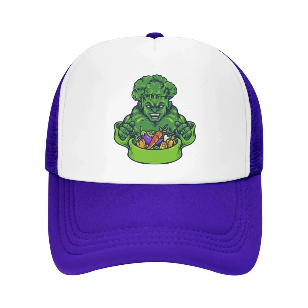 Broccoli Strong Vegetarian Mesh Trucker Cap Breathable Dad Baseball Hat for Unisex Women